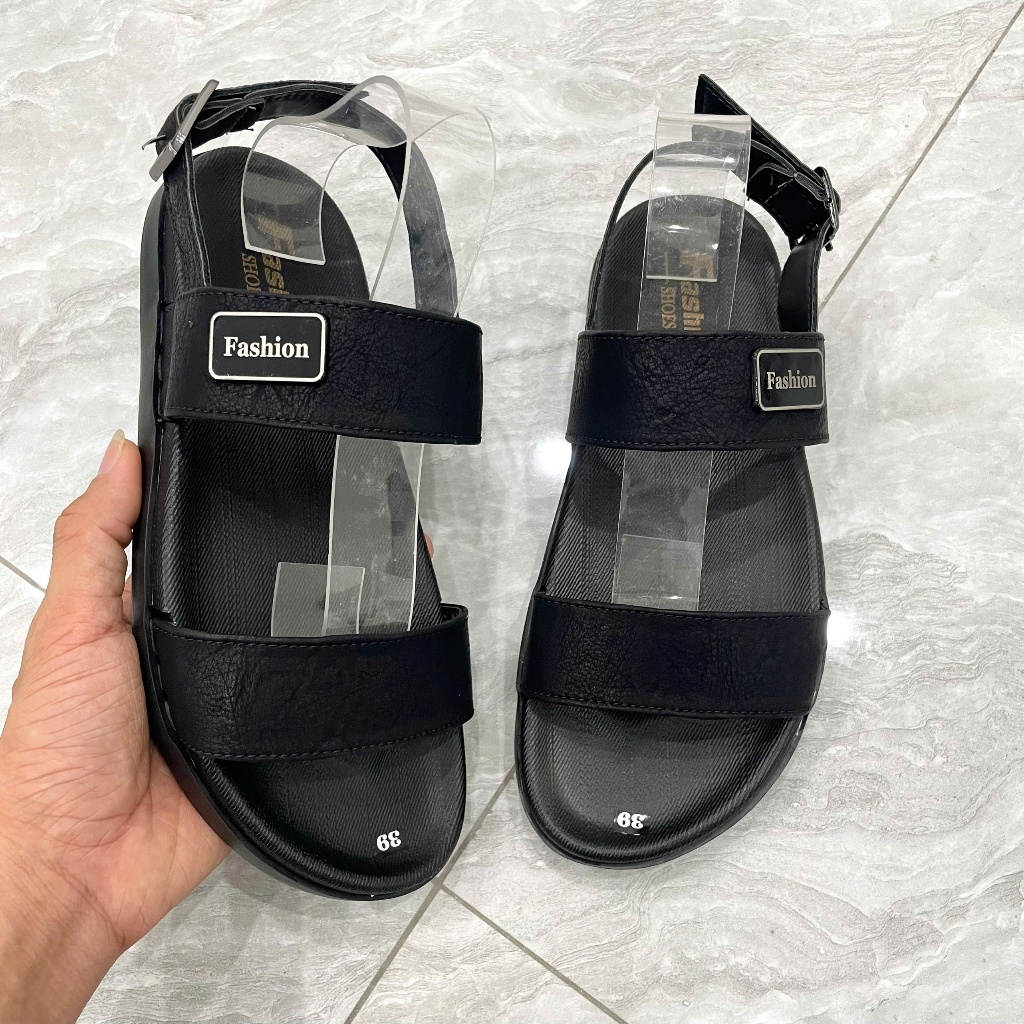 (Ảnh Thật) Dép Quai Hậu Nam Da Cao Cấp Đế Khâu SD07M Fashion