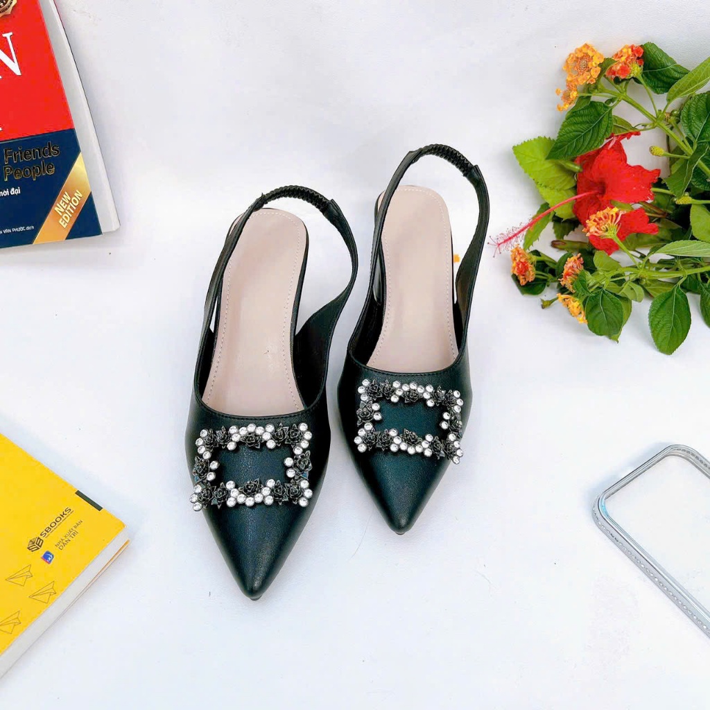 B03- Giày cao gót nơ xích, size 35-40, gót 3-7cm