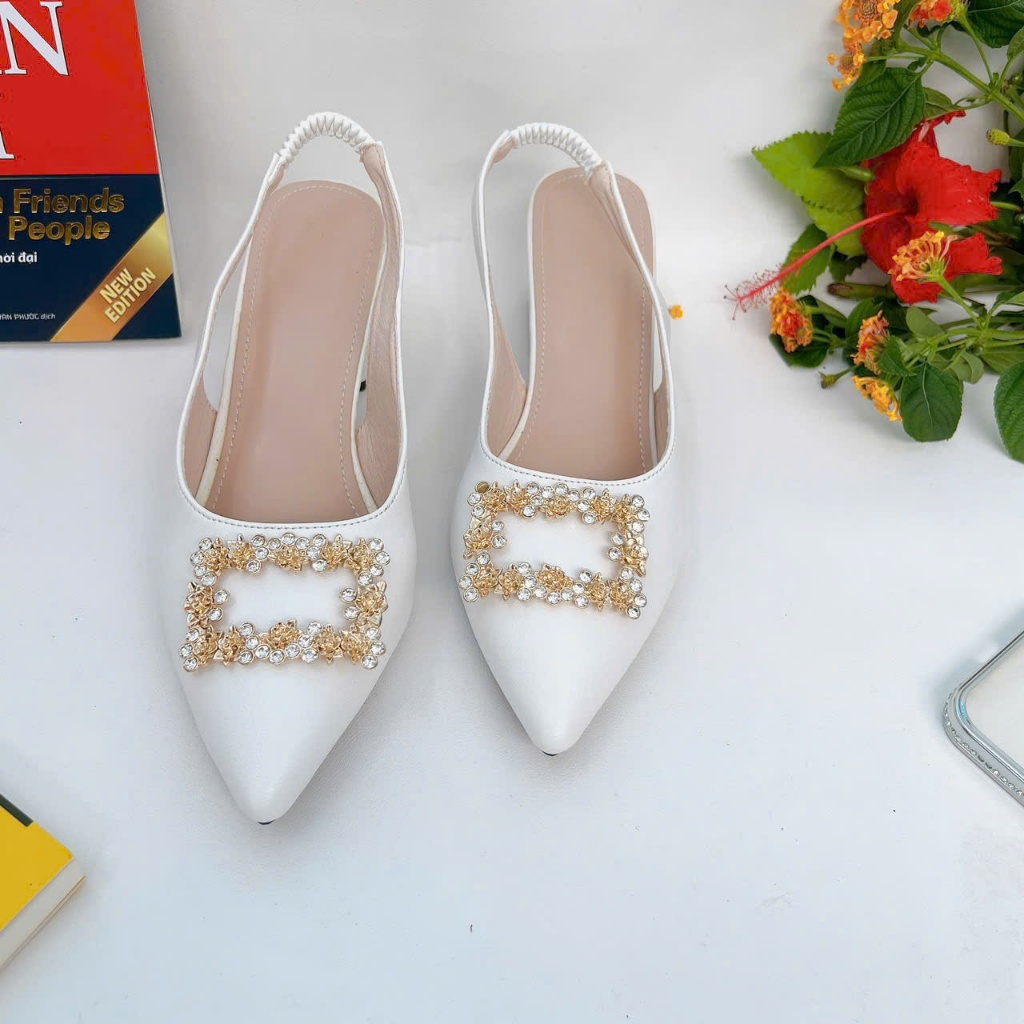 B03- Giày cao gót nơ xích, size 35-40, gót 3-7cm