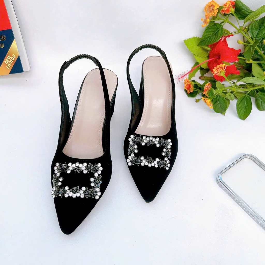 B03- Giày cao gót nơ xích, size 35-40, gót 3-7cm