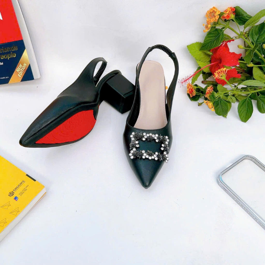 B03- Giày cao gót nơ xích, size 35-40, gót 3-7cm