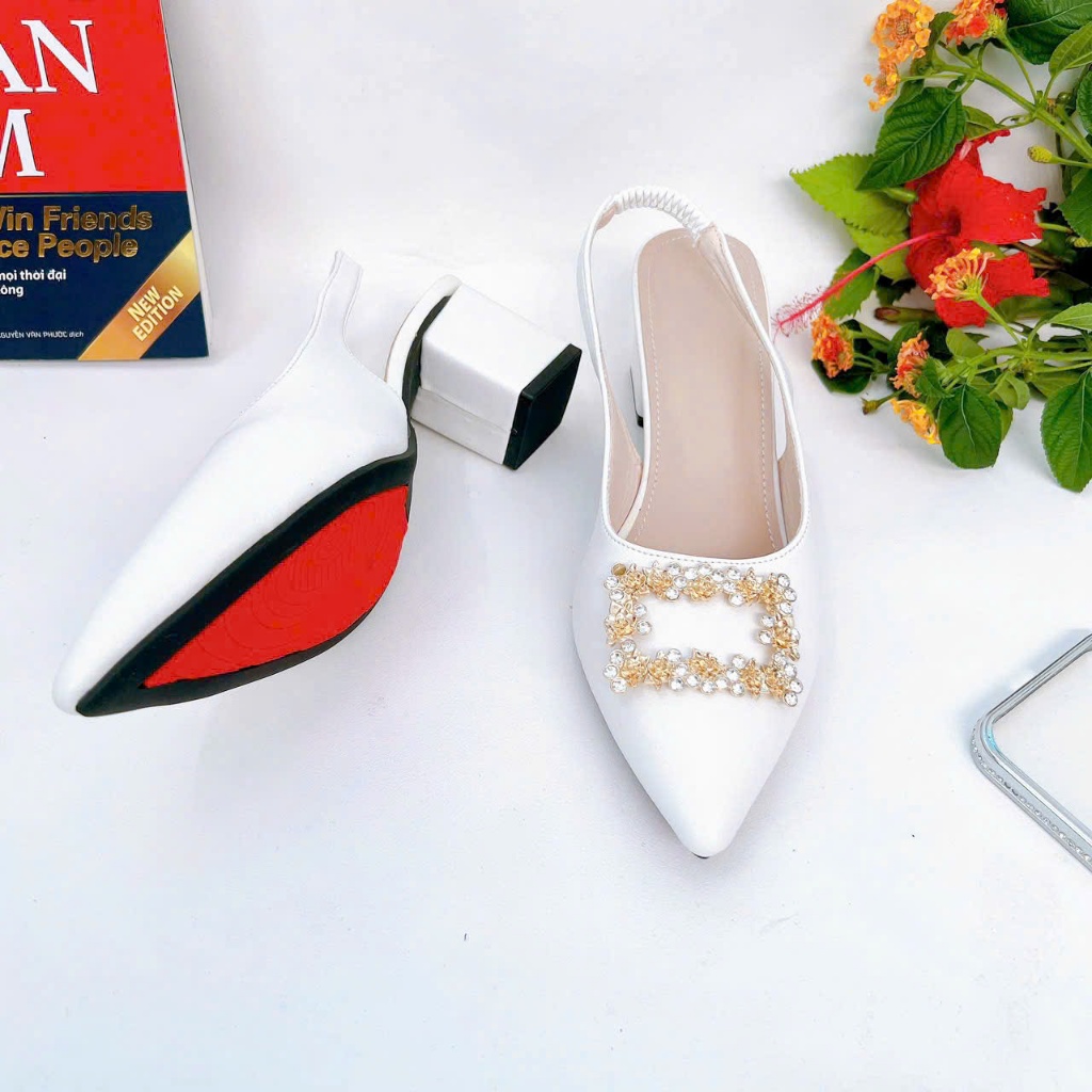 B03- Giày cao gót nơ xích, size 35-40, gót 3-7cm