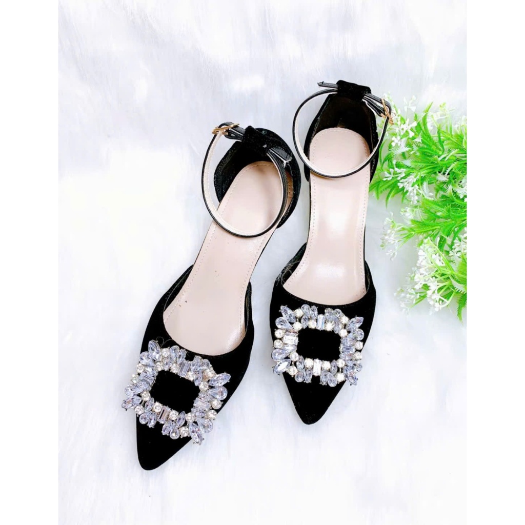 B21- Giày cao gót hậu bít, tag đá vuông, size 35-40, gót cao 3-7cm