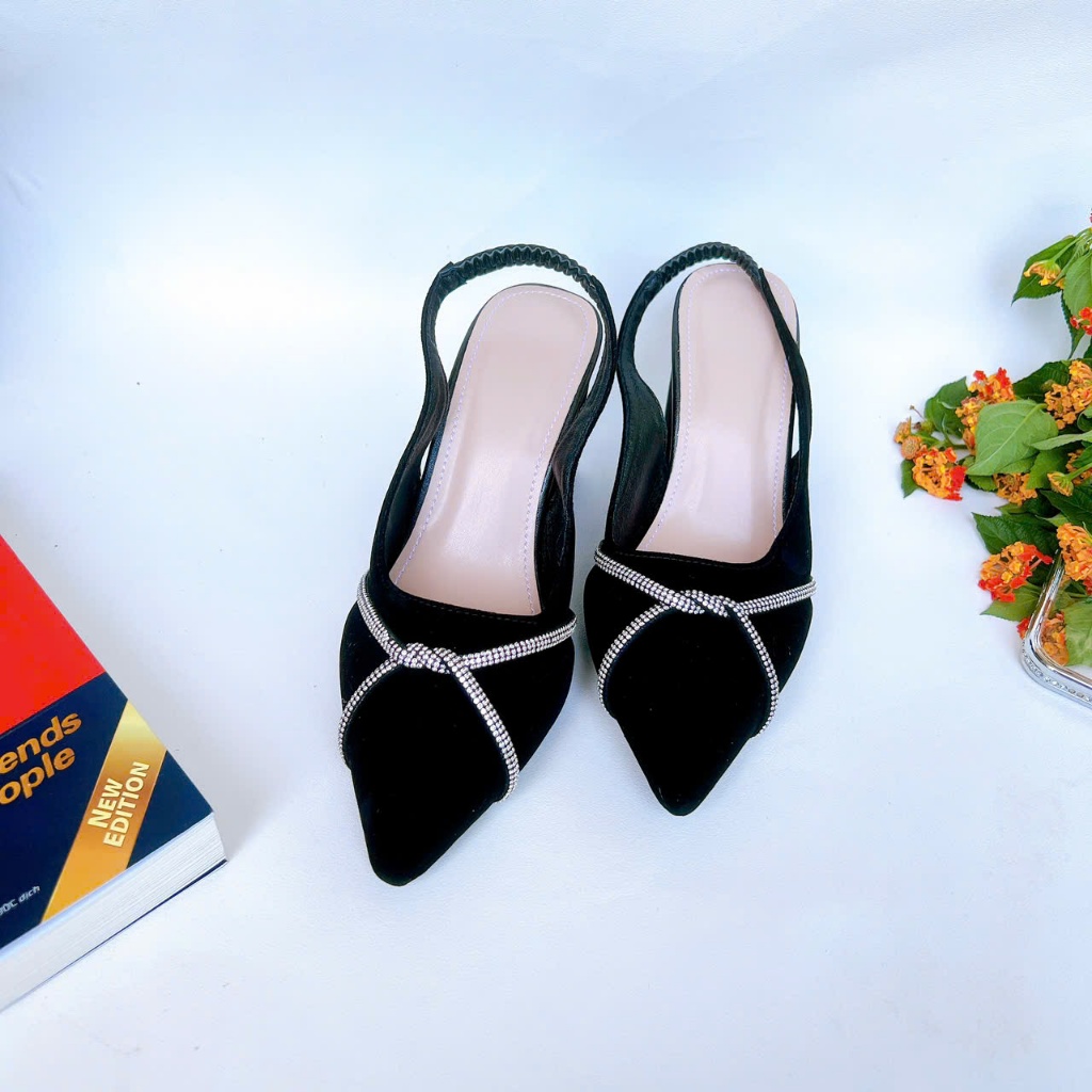 B42- Giày cao gót đá xoắn, size 35-40, gót 3-7cm