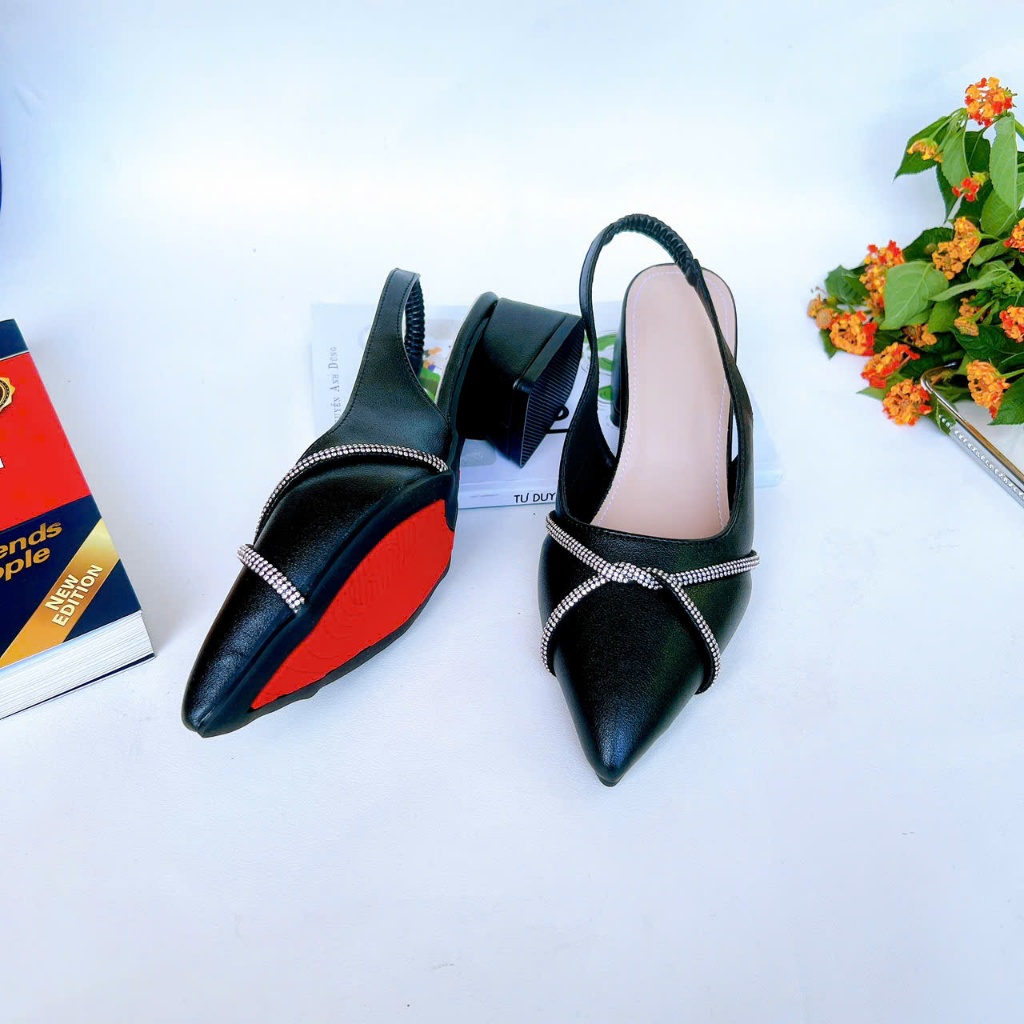 B42- Giày cao gót đá xoắn, size 35-40, gót 3-7cm