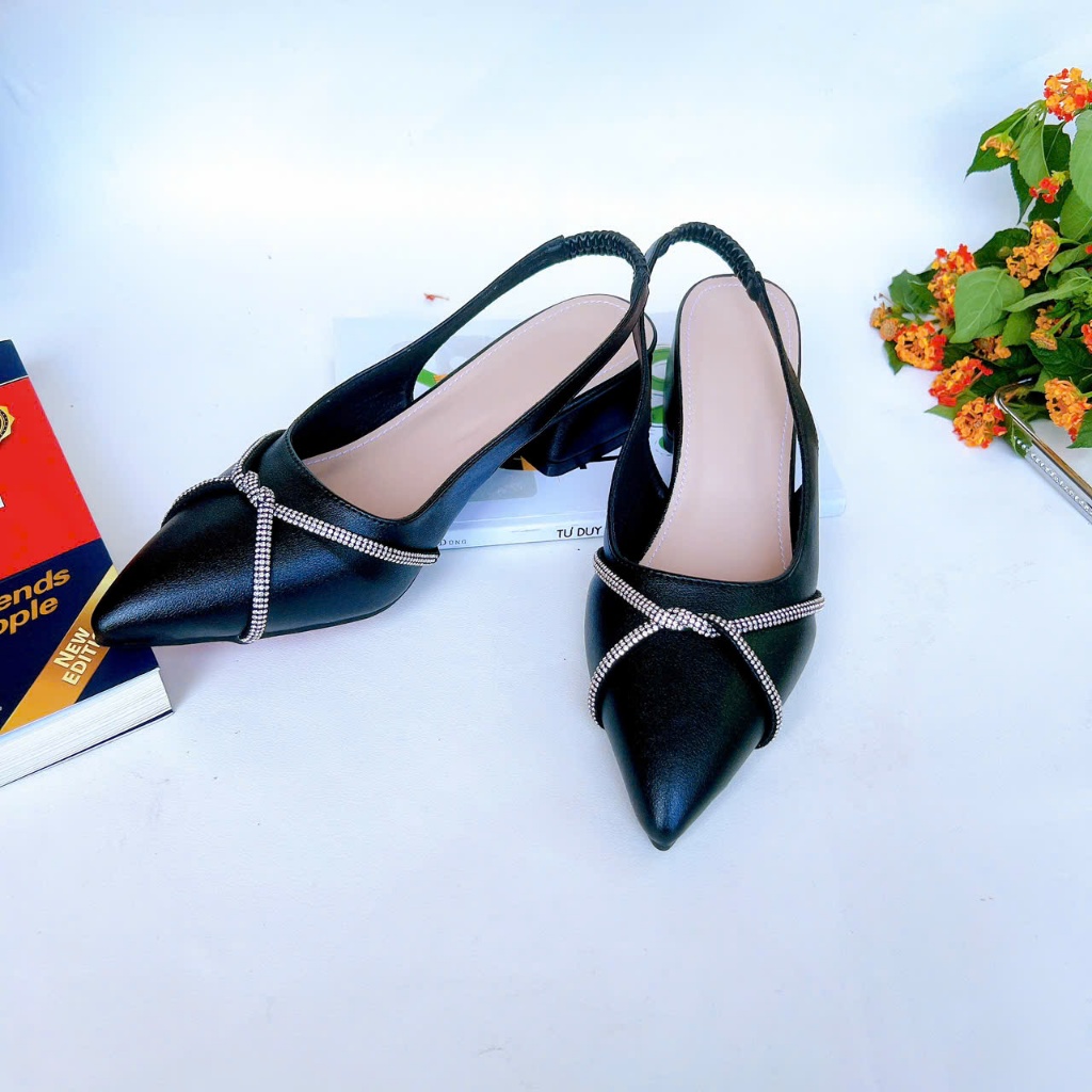 B42- Giày cao gót đá xoắn, size 35-40, gót 3-7cm