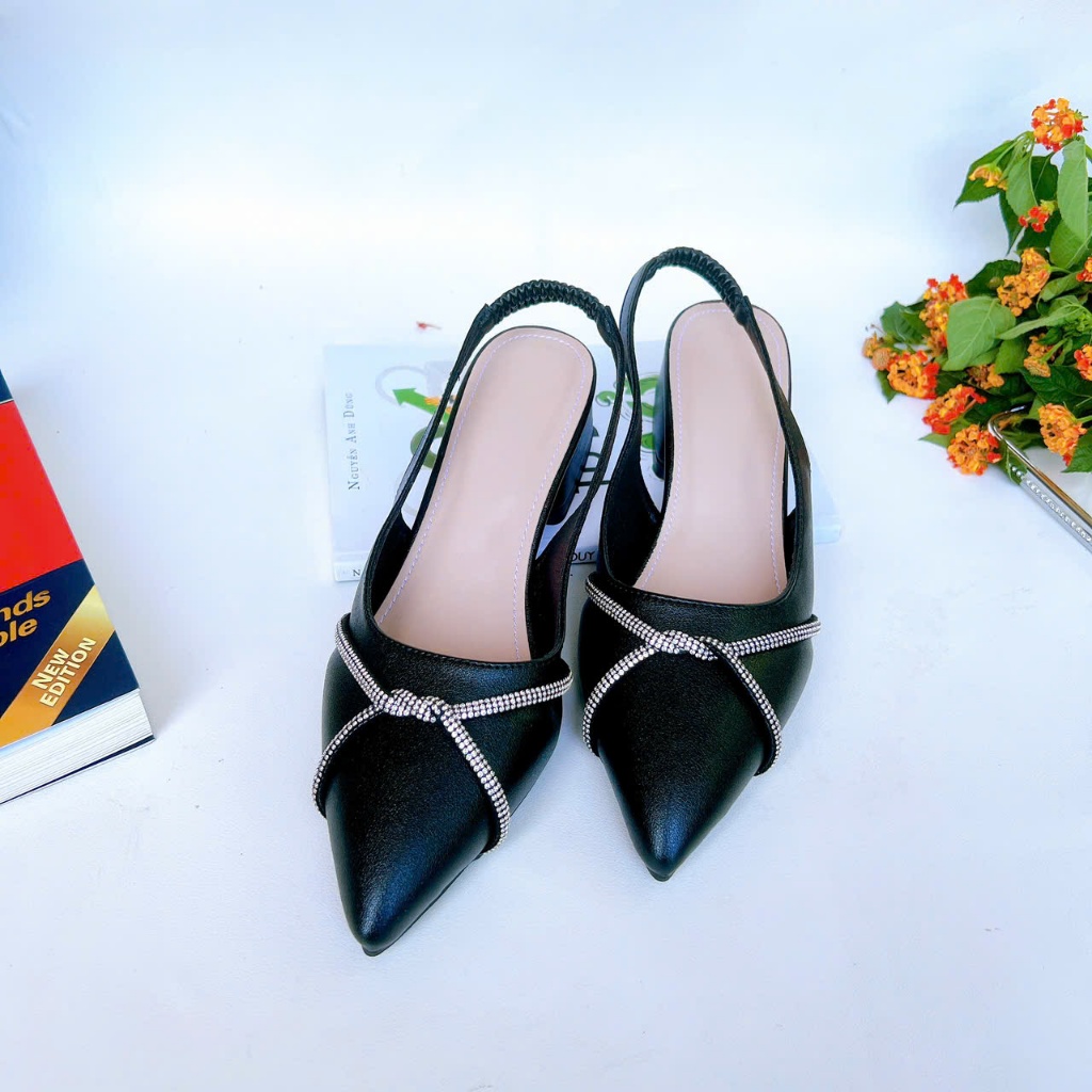 B42- Giày cao gót đá xoắn, size 35-40, gót 3-7cm