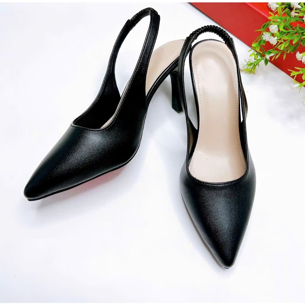 B55- Giày cao gót hậu chun thanh lịch, size 35-40, gót 3-7cm