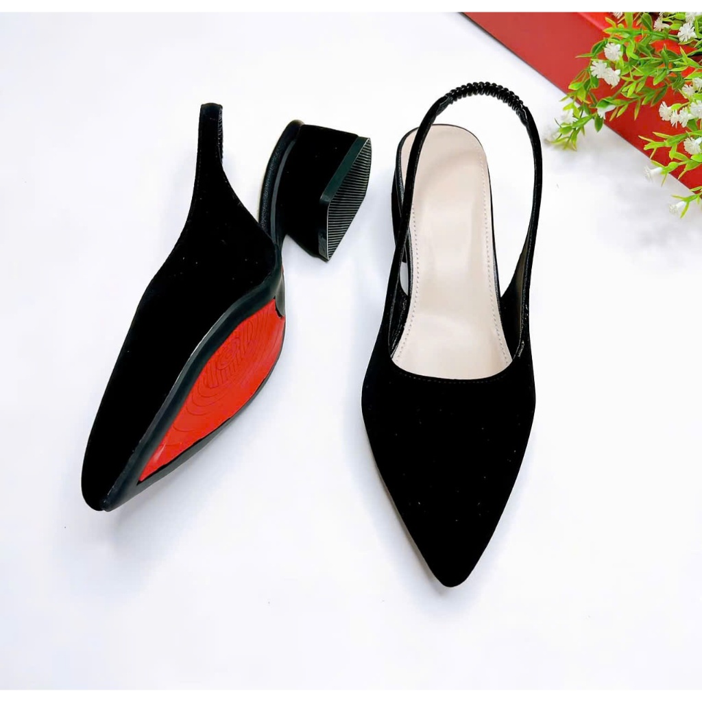 B55- Giày cao gót hậu chun thanh lịch, size 35-40, gót 3-7cm