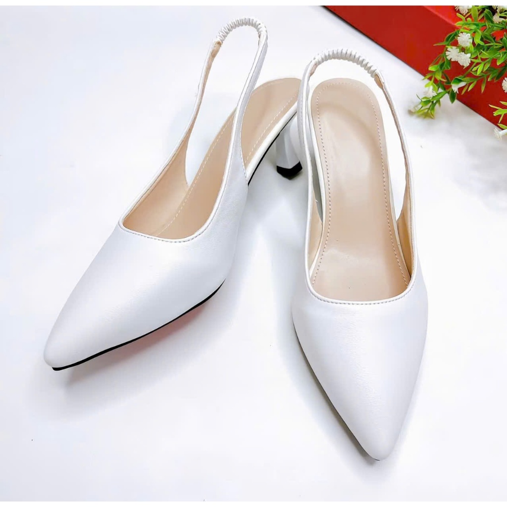 B55- Giày cao gót hậu chun thanh lịch, size 35-40, gót 3-7cm