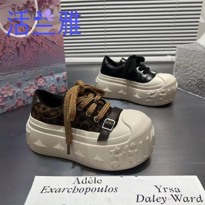 Chữ lớn ngôi sao đế dày bánh xốp 7cm giày bánh mì hòa tan giày giày thể thao nữ giày