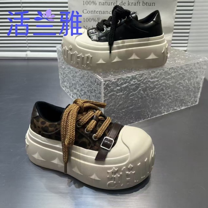 Chữ lớn ngôi sao đế dày bánh xốp 7cm giày bánh mì hòa tan giày giày thể thao nữ giày