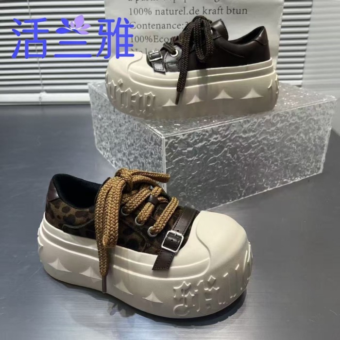 Chữ lớn ngôi sao đế dày bánh xốp 7cm giày bánh mì hòa tan giày giày thể thao nữ giày