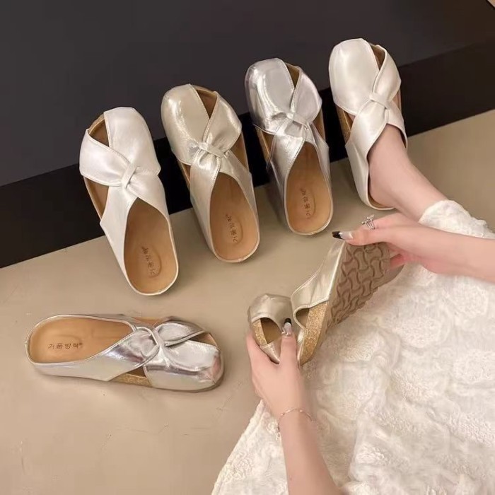 Dép Baotou mùa hè quai chéo nhẹ nhàng dép lười