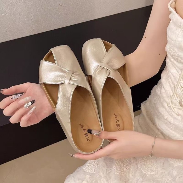 Dép Baotou mùa hè quai chéo nhẹ nhàng dép lười