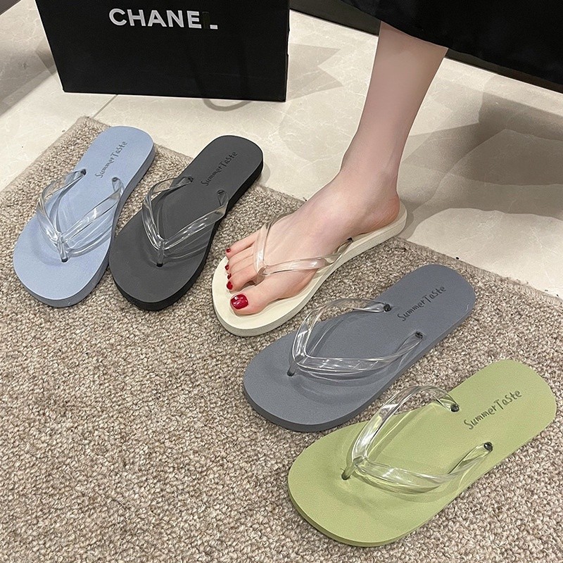 Dép Xỏ Ngón Đi Biển, Dép Tông Quai PVC Trong DIY 14 CHARM Chống Trơn Đế Mềm Không Đau Chân Hàng QC
