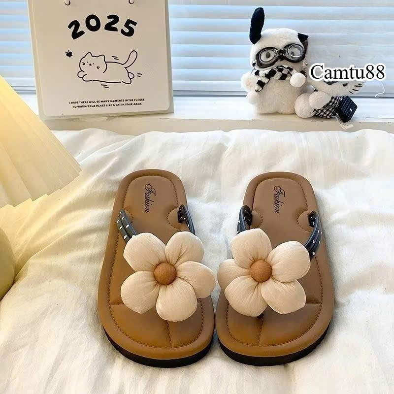 Dép Xỏ Ngón Đính (Hoa/Gấu/Cún) Dép Tông Đi Biển Đế Siêu Mềm Dẻo Êm Chân