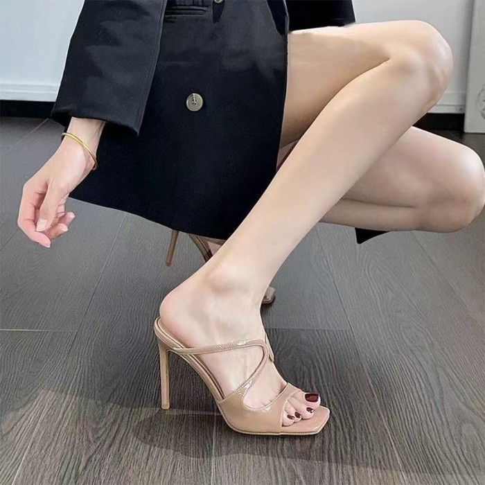 Dép cao gót mảnh đan lỗ mùa hè thoáng kiểu tiên nữ