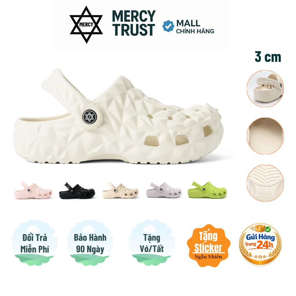 Dép sục MERCY TRUST Kim Cương MC01 chất liệu EVA Êm nhẹ, Chống trượt Tặng Vớ