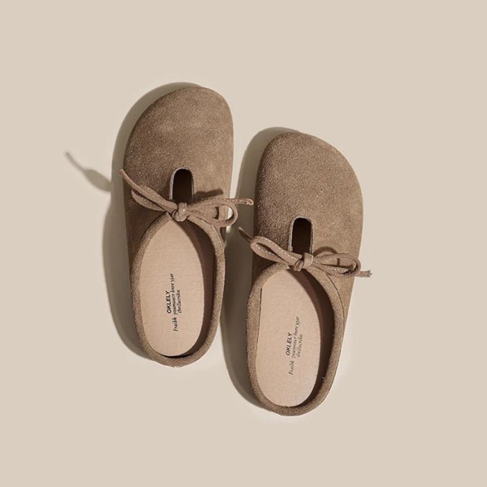 Giày Birkenstock mặc ngoài nữ đế dày đế mềm Birkenstock mũi giày nửa dép xỏ ngón giày lười