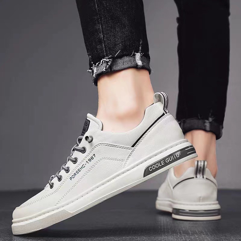 Giày Nam Sneaker Thể Thao Đế Khâu Porserrcc Trắng Đế Khâu Bền Đẹp