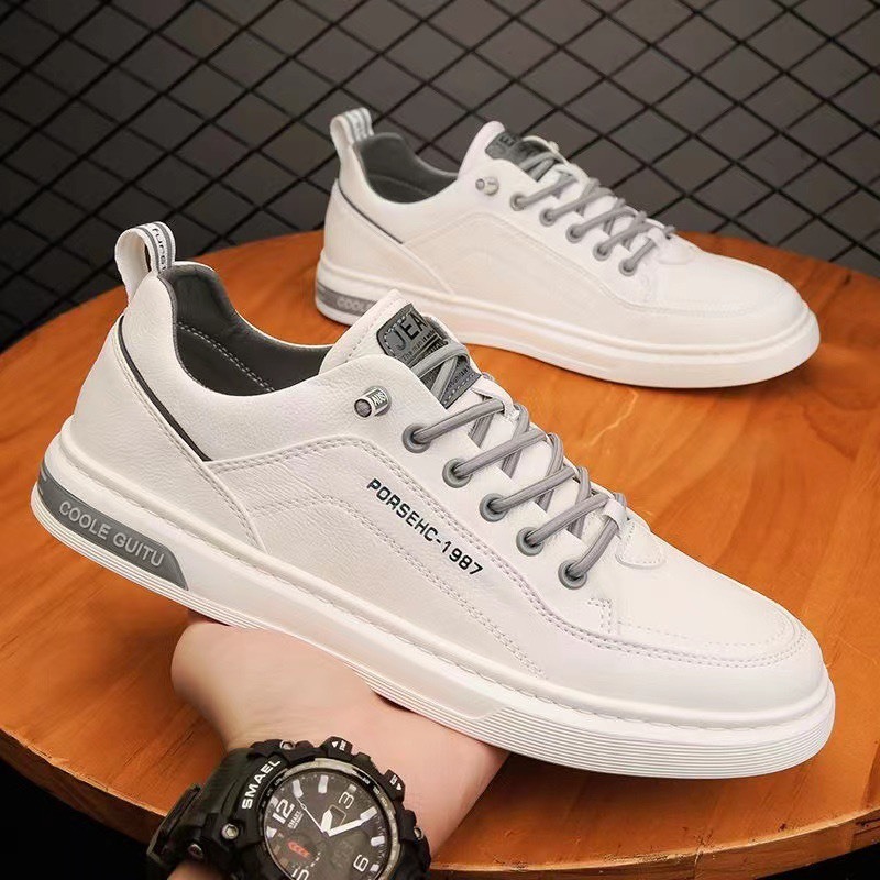 Giày Nam Sneaker Thể Thao Đế Khâu Porserrcc Trắng Đế Khâu Bền Đẹp