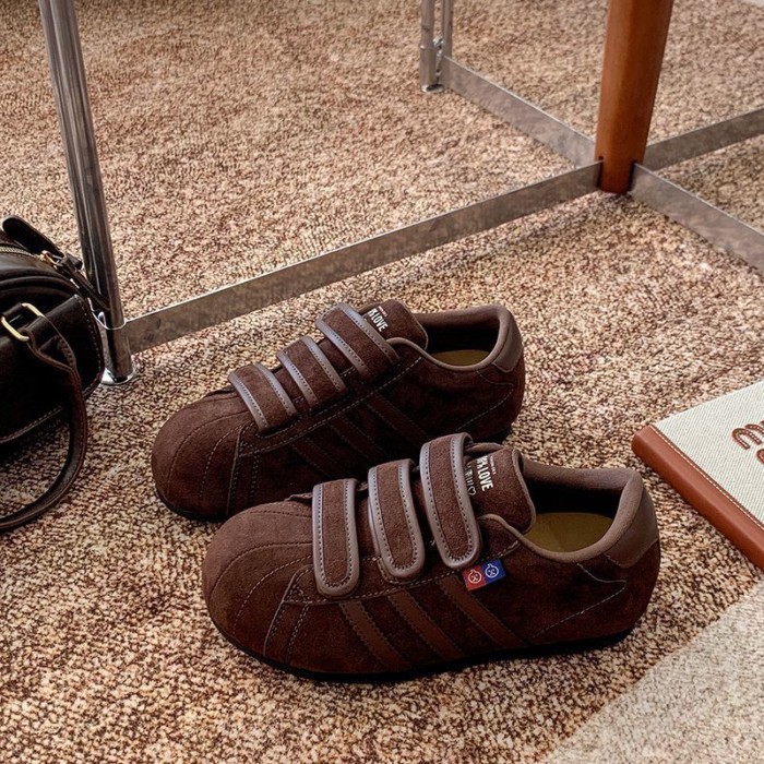 Giày bánh mỳ xấu xí cho nữ, giày Birkenstock mũi to, mũi vỏ Velcro