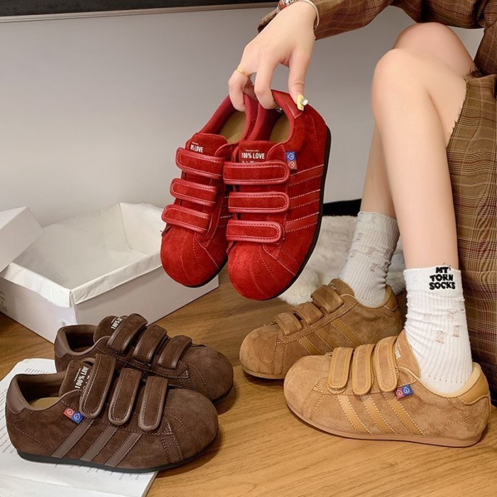 Giày bánh mỳ xấu xí cho nữ, giày Birkenstock mũi to, mũi vỏ Velcro
