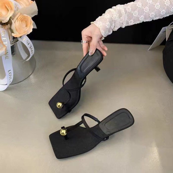 Giày cao gót phong cách Hàn Quốc, giày cao gót, sandal miệng nông, phù hợp với dép xỏ ngón đi làm