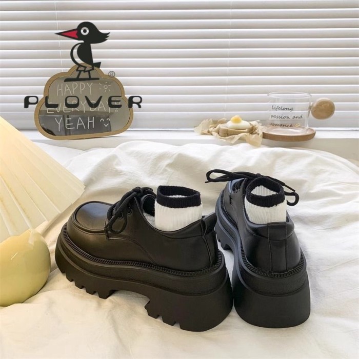 Giày đế bệt đế giữa, giày da buộc dây