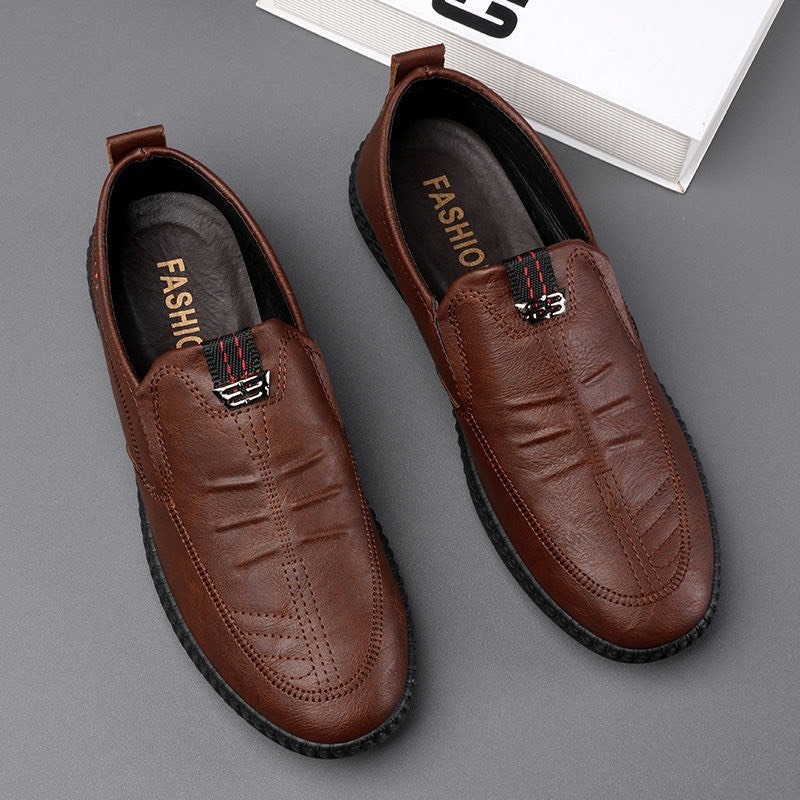 Giày lười nam da pu Mixx Fashionn - giày mọi màu đen mới