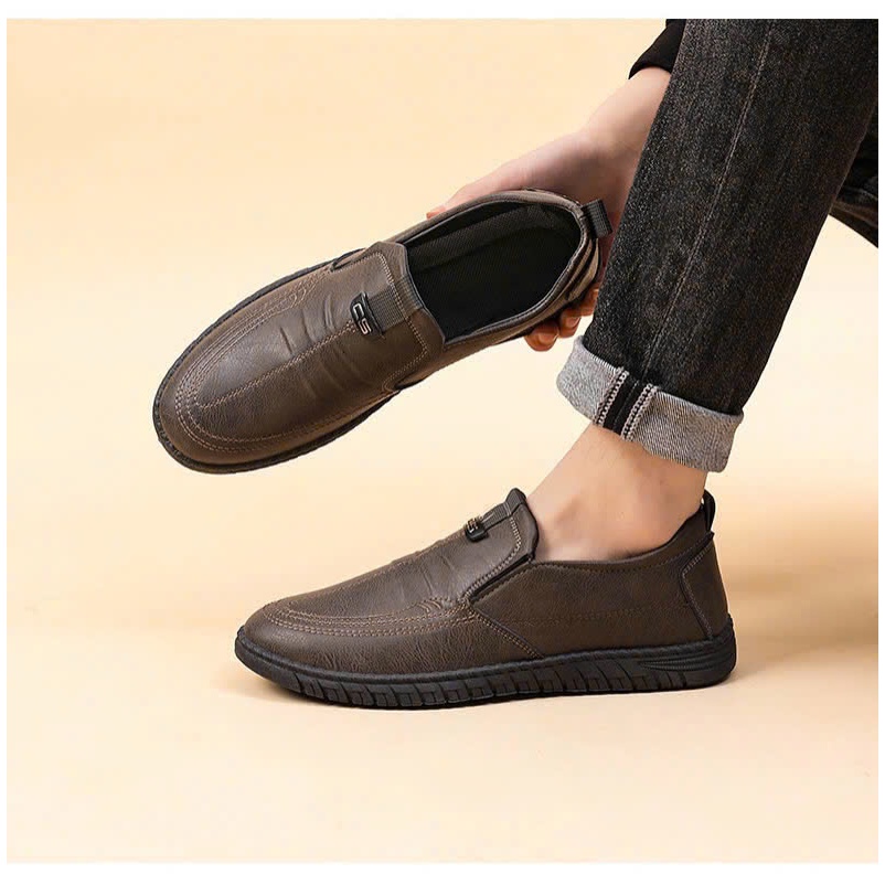 Giày lười nam da pu cao cấp GN07M Logo CS