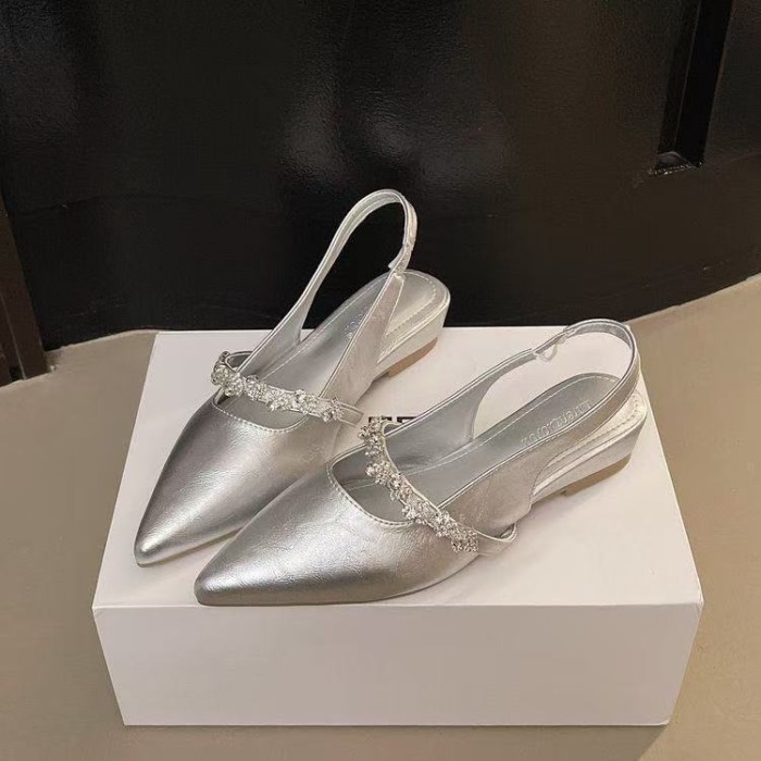 Giày nữ chân váy, sandal mũi nhọn, giày đế bệt nữ Mary Jane