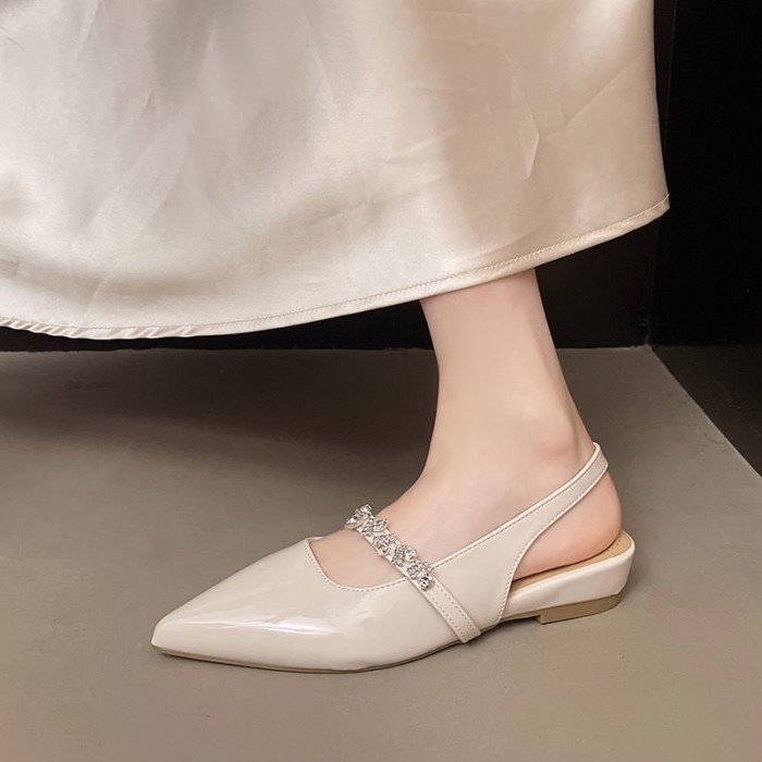 Giày nữ chân váy, sandal mũi nhọn, giày đế bệt nữ Mary Jane