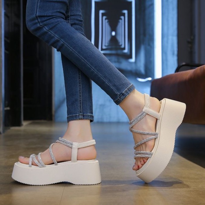 Giày sandal La Mã đế dày đẹp cho nữ mặc váy