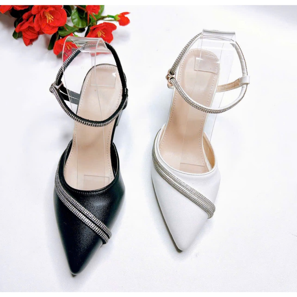 T01- Giày cao gót hậu quai đá, size 35-40, gót cao 3-7cm