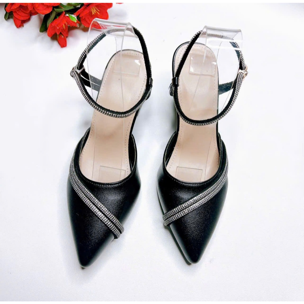 T01- Giày cao gót hậu quai đá, size 35-40, gót cao 3-7cm