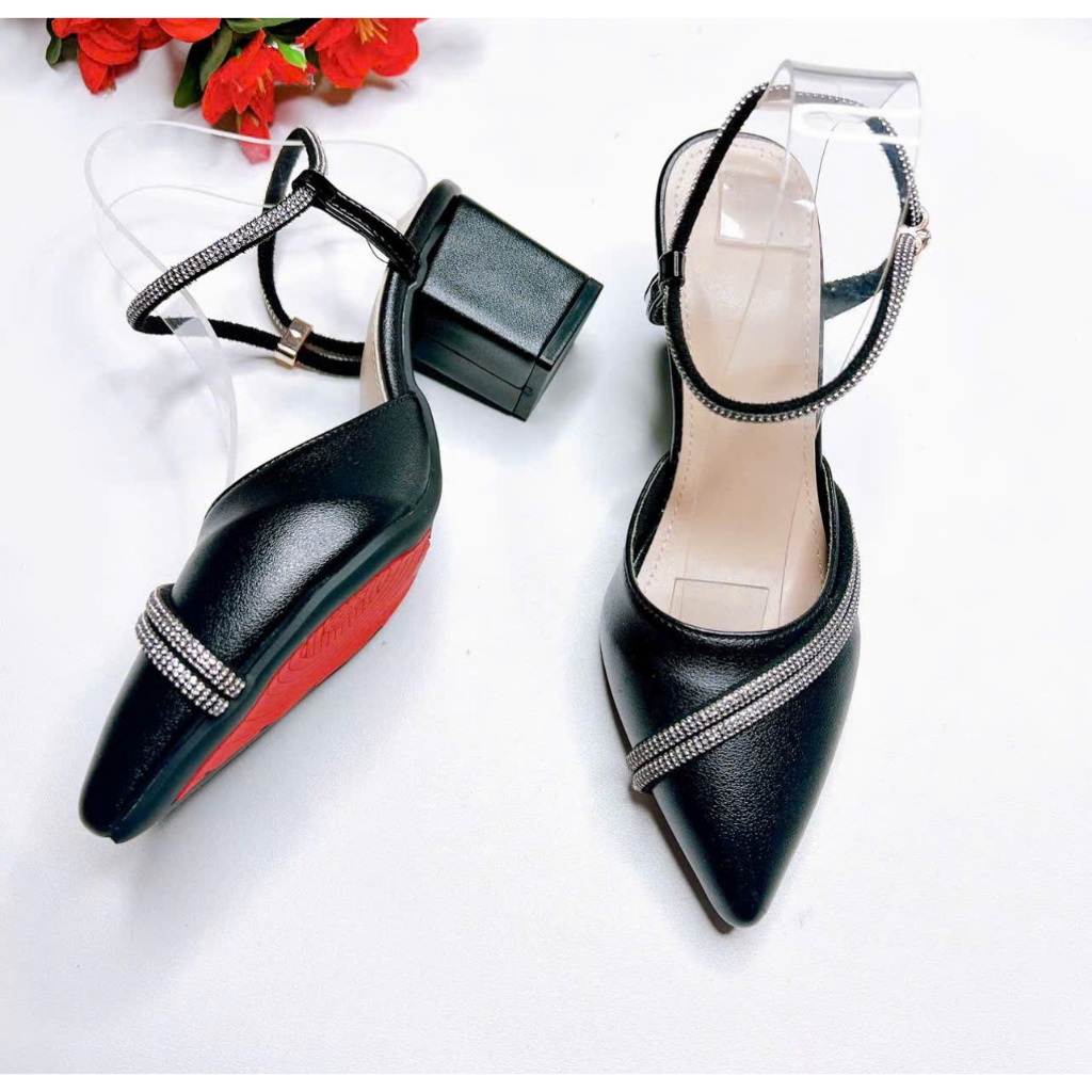T01- Giày cao gót hậu quai đá, size 35-40, gót cao 3-7cm