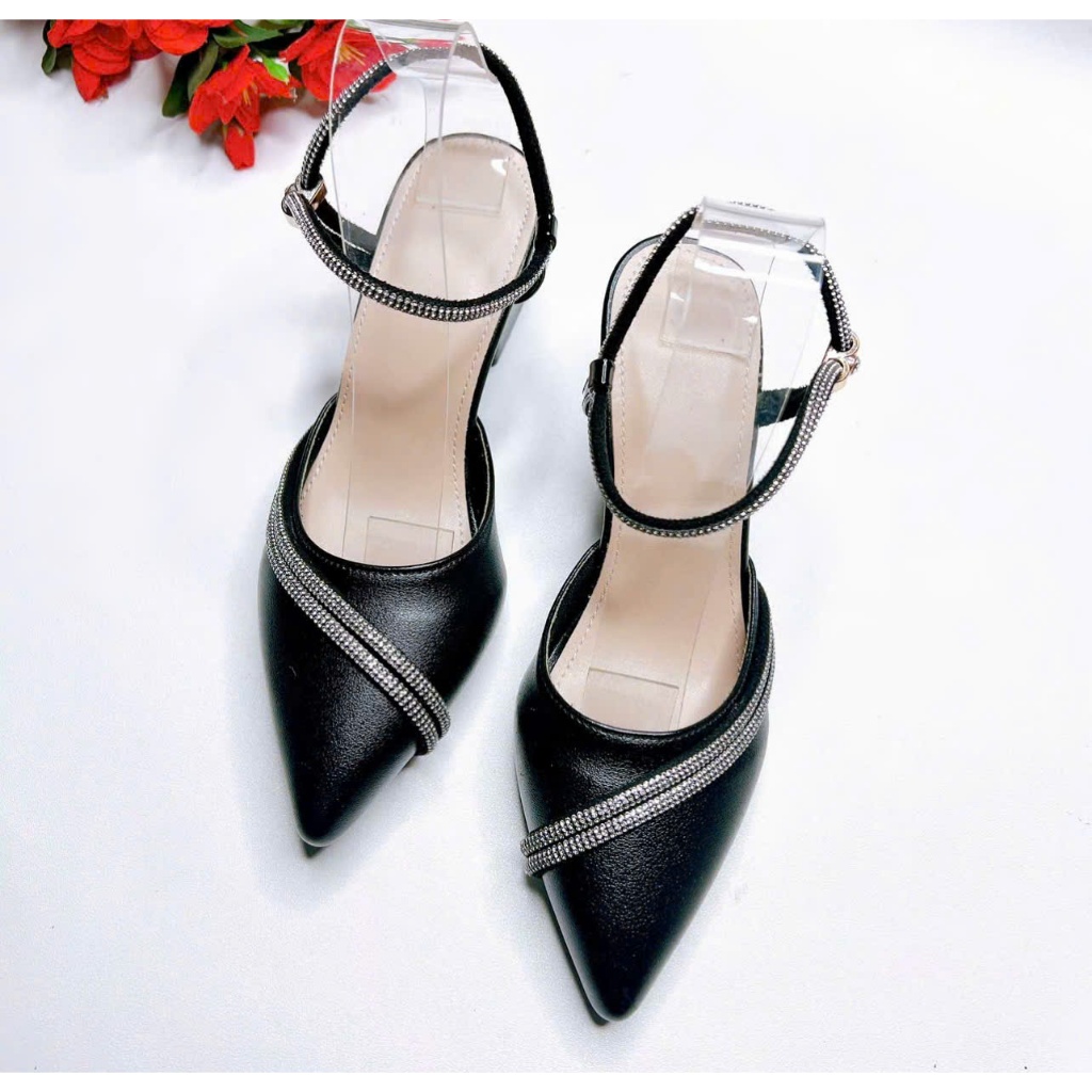 T01- Giày cao gót hậu quai đá, size 35-40, gót cao 3-7cm
