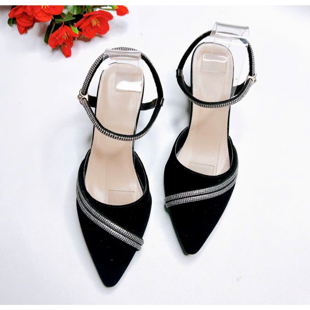 T01- Giày cao gót hậu quai đá, size 35-40, gót cao 3-7cm