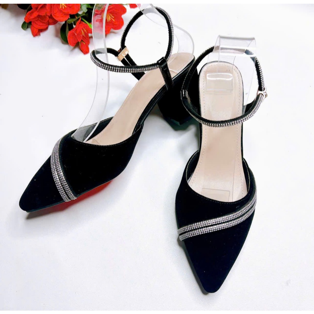 T01- Giày cao gót hậu quai đá, size 35-40, gót cao 3-7cm