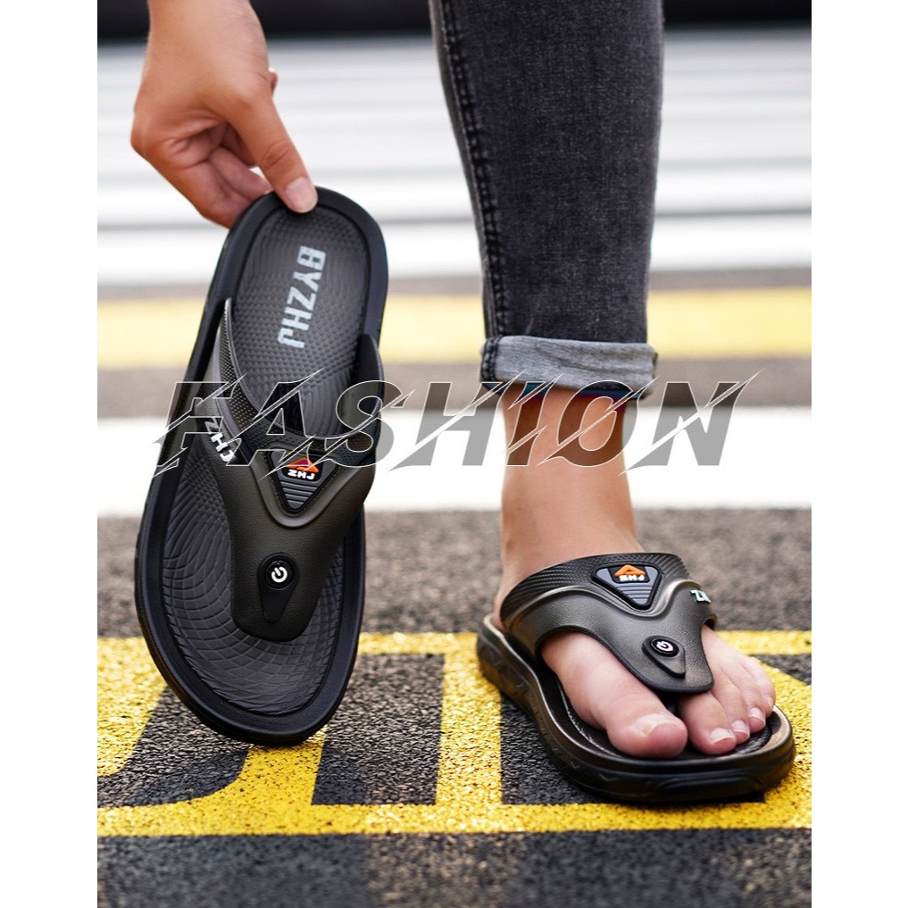 Tông nam dép kẹp chữ DN08M ZHJJ màu đen đẹp đơn giản cho hè
