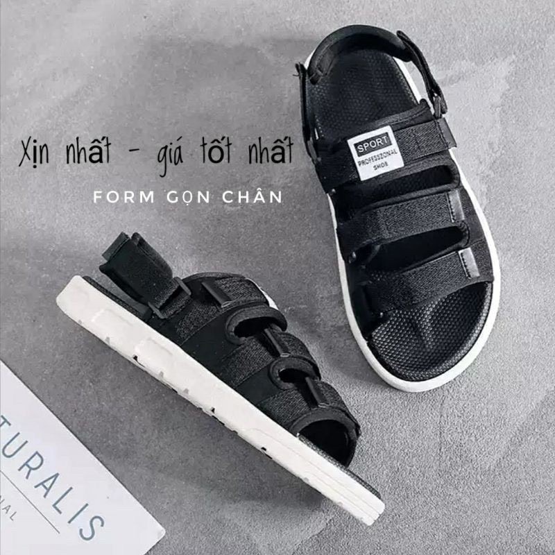 Xăng Đan nam quai dán - Dép quai hậu nam 3 quai trơn Sport cao cấp mới