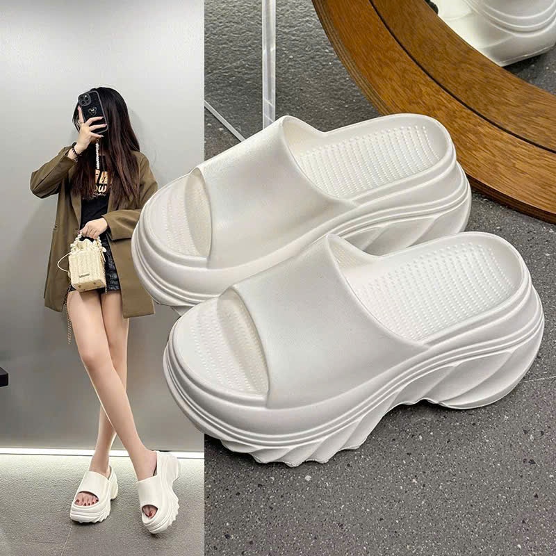 Dép Lê Nữ Quai Ngang Đúc Nguyên Khối Eva Siêu Bền Đế Độn 9cm Cao Cấp