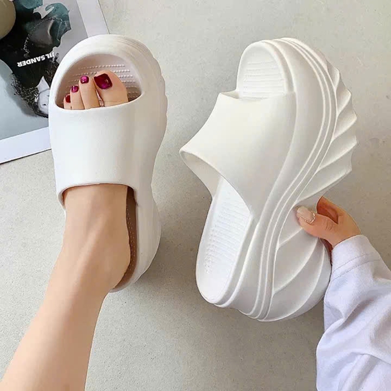 Dép Lê Nữ Quai Ngang Đúc Nguyên Khối Eva Siêu Bền Đế Độn 9cm Cao Cấp