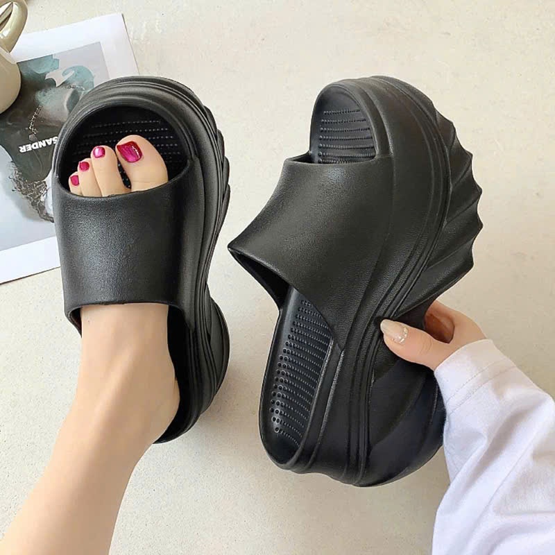 Dép Lê Nữ Quai Ngang Đúc Nguyên Khối Eva Siêu Bền Đế Độn 9cm Cao Cấp