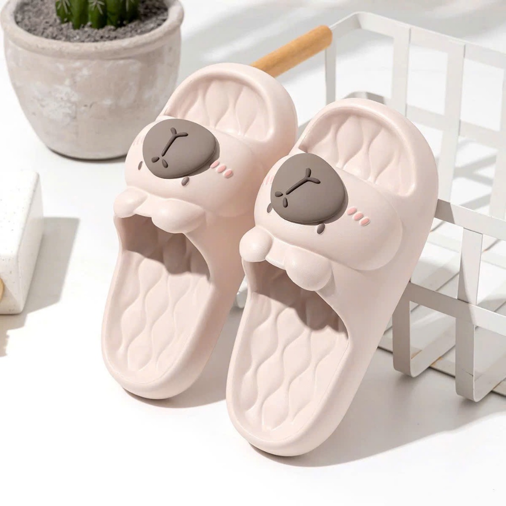 Dép Nữ Đi Trong Nhà - Dép Văn Phòng Thời Trang Họa Tiết Gâu Ngộ Nghĩnh Chất Siêu Nhẹ Êm Chân