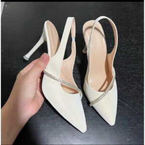 [ bigsize 35-41 ] Giầy cao gót mũi nhọn phối dây đá chéo. chất da mềm êm chân gót cao 5-9cm phù hợp moin lứa tuổi mã B11